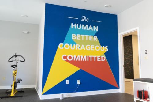 Ulman Foundation values are inscribed in a beautiful mural in the fitness center.  We hope they motivate you!